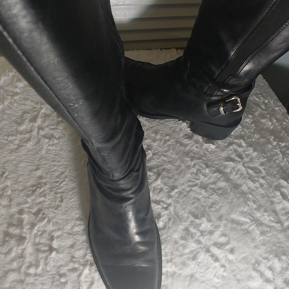 Italian black leather boots SZ 7 - Picture 7 of 10